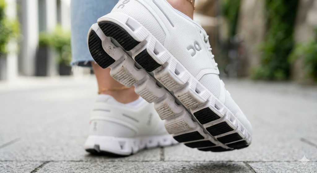 Detailed view of CloudTec pods on running shoes women