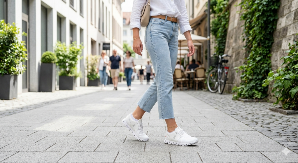 Stylish On Cloud 5 slip on shoes for women in white