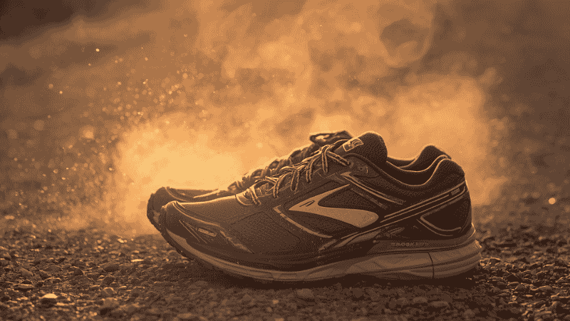 A pair of women's Brooks Ghost running shoes (EU size 39)—field-tested and worn on gravel paths—demonstrates the toe box space and outsole durability after long-distance running.