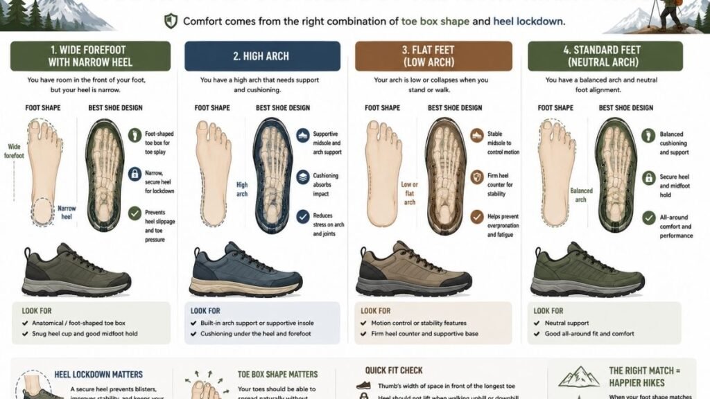 Matching foot shapes with the right wide toe box hiking shoe features